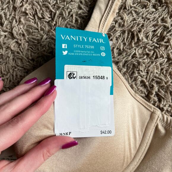 NWT! Vanity Fair Beige Full Coverage T-Shirt Bra Size 40C - Picture 4 of 6